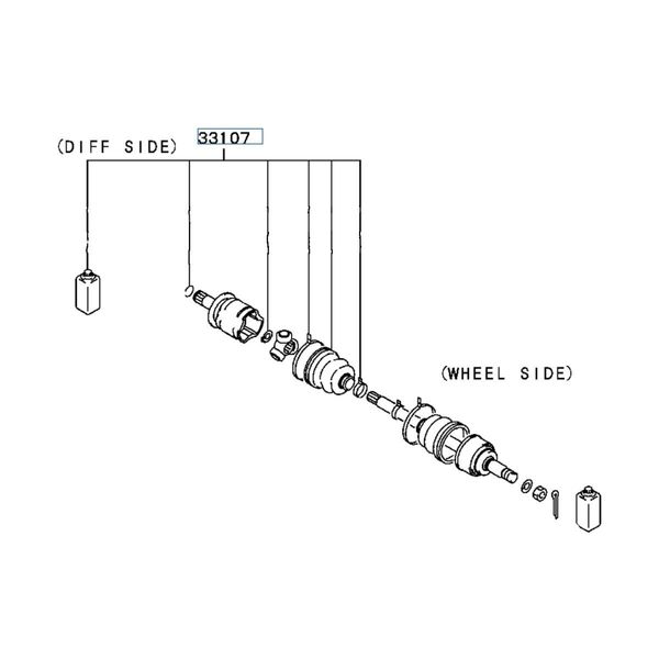 Hovedbilde Boot Kit, RR Axle Joint, OEM Mitsubishi Evo 4-9, MR246511 (33107)