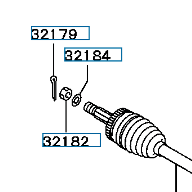 Hovedbilde Washer, FR & RR Axle, OEM Evo 4-9, MB109025 (32184/33196)