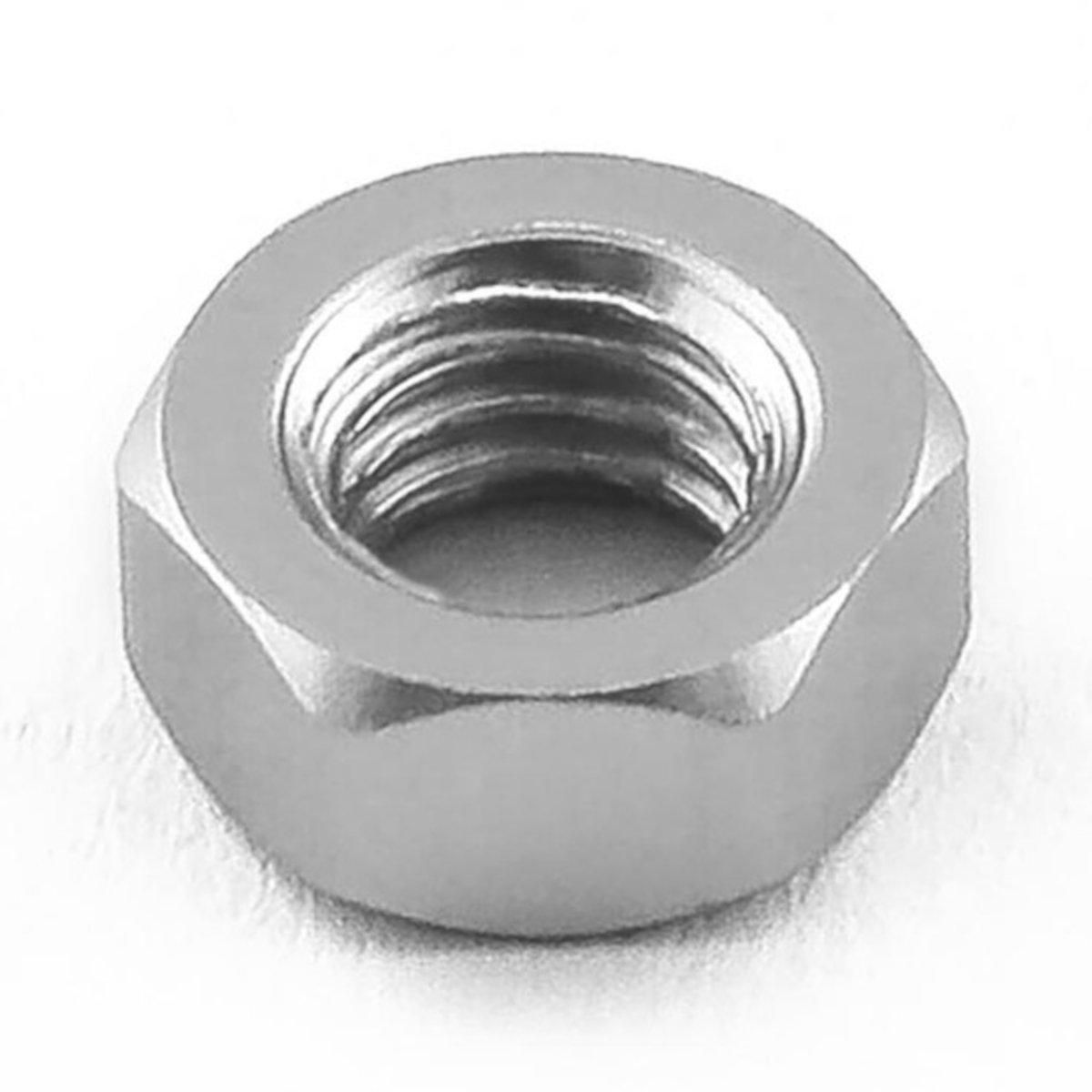 Mutter, Alu, M4, til 8mm pipe, Sølv. ZLFN4S