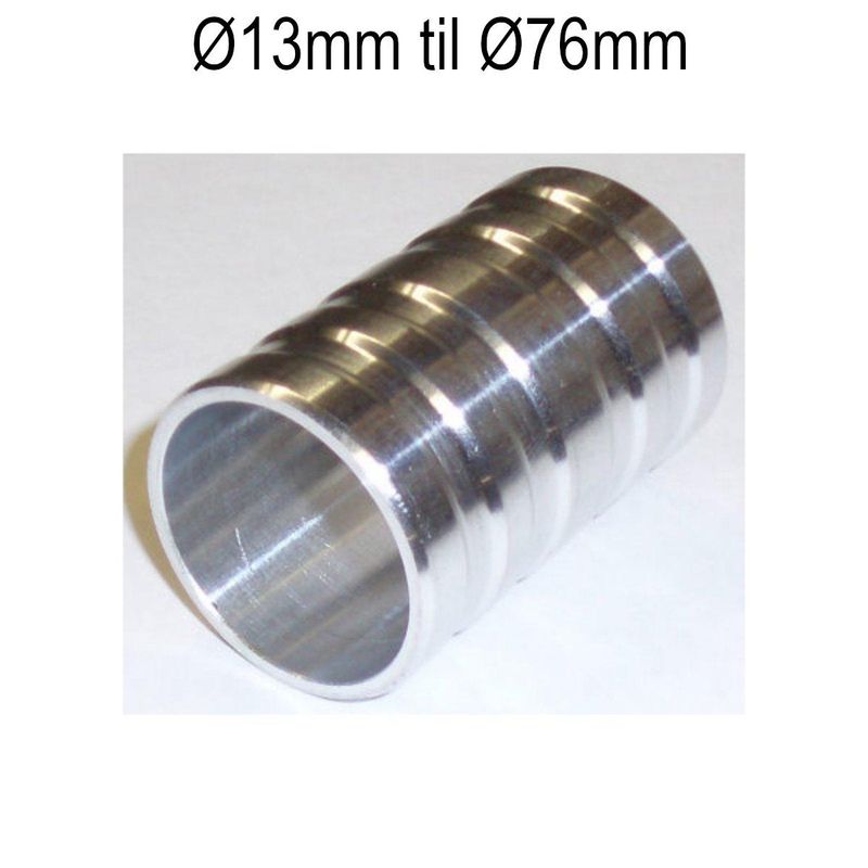 Aluminium rørskjøt Ø13mm til Ø76mm, 50-70mm lengde. RSHC-