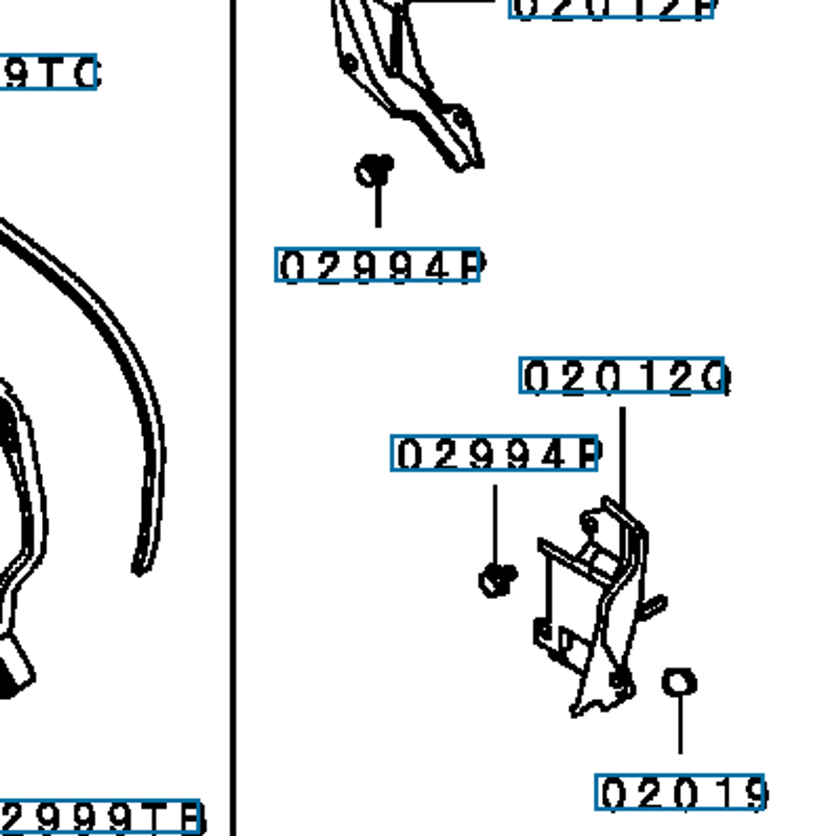 Deksel, tannreim nedre, Evo 4-9, MD334401 (02012Q)