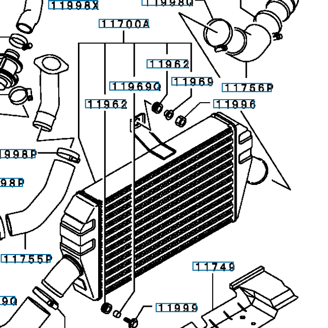 Hovedbilde Intercooler, Evo 7-8, MR571519 (11700A)