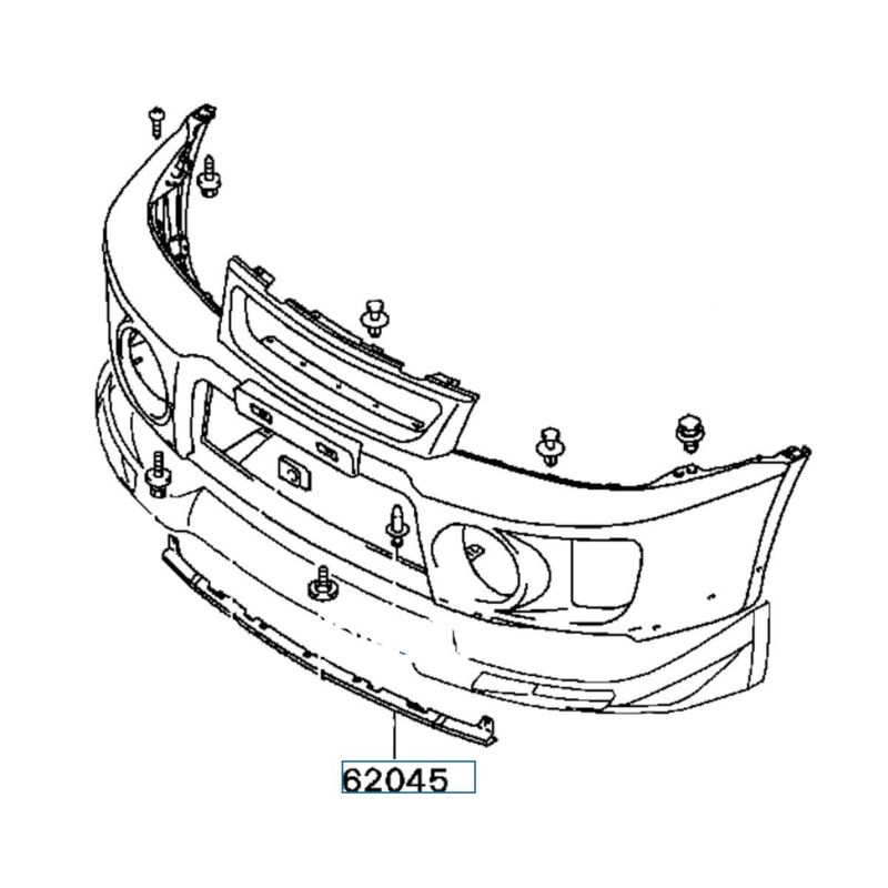 Plate Front Bumper Lower, OEM Mitsubishi EVO 6, MR478353, (62045)