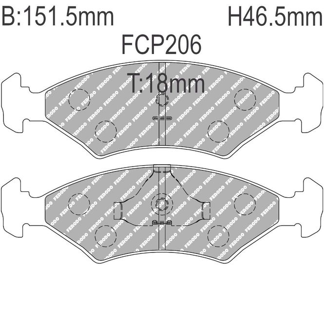Hovedbilde Bremseklosser, F/B, Ferrari, Ford Sierra, Esc. 3/4 XR3i, FCP206-