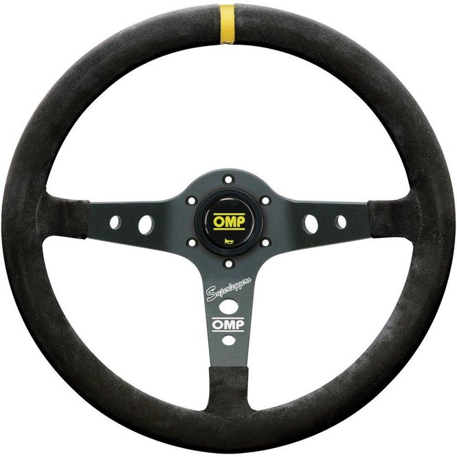 Hovedbilde Ratt, OMP Corsica Superleggero, semsket skinn svart, 350mm. 2021-071
