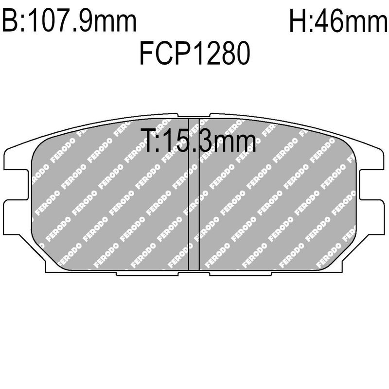 Bremseklosser, Bak, Lancer Evo4-Evo9, grus, Akebono, FCP1280-
