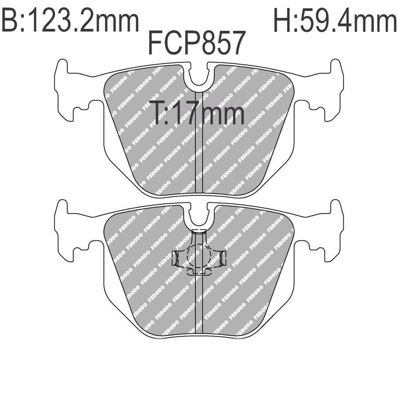 Bremseklosser, Bak, BMW M3, E31, E40, Maserati, DS2500. FCP857H