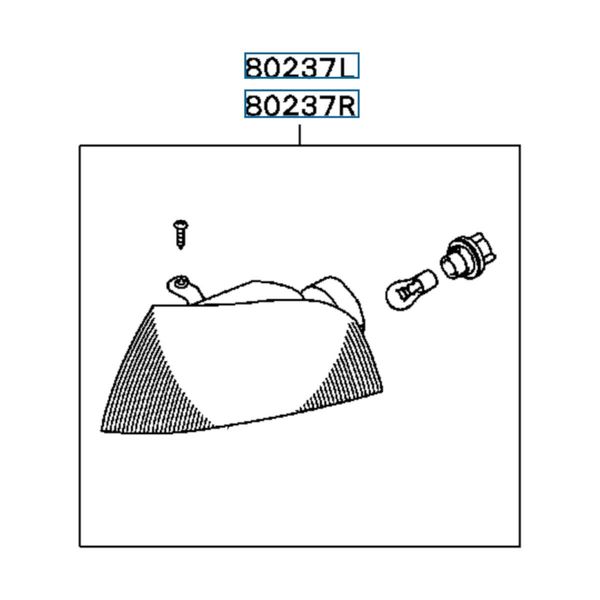 Hovedbilde Lamp Kit, White Turn Signal, FR LH, OEM Evo 4-6, MR241679 (80237L)