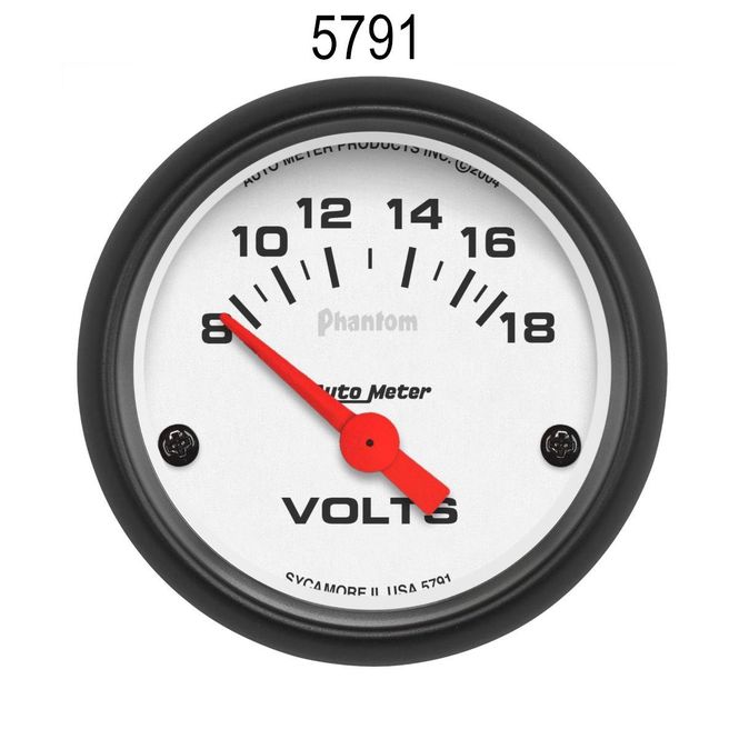 Hovedbilde Voltmeter instrument, Autometer Phantom 52mm, 8-18 Volt. AM5791