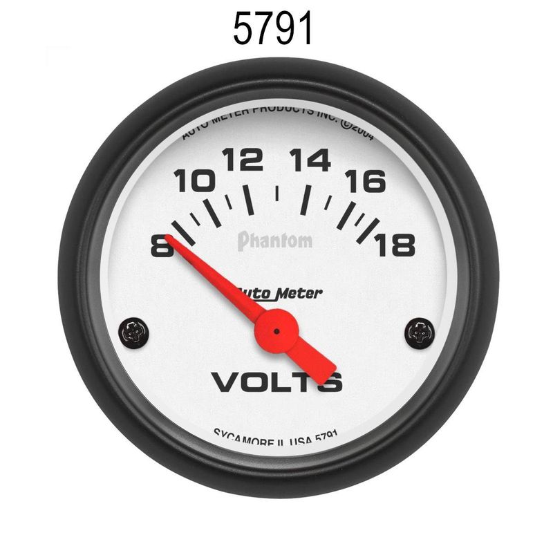 Voltmeter instrument, Autometer Phantom 52mm, 8-18 Volt. AM5791