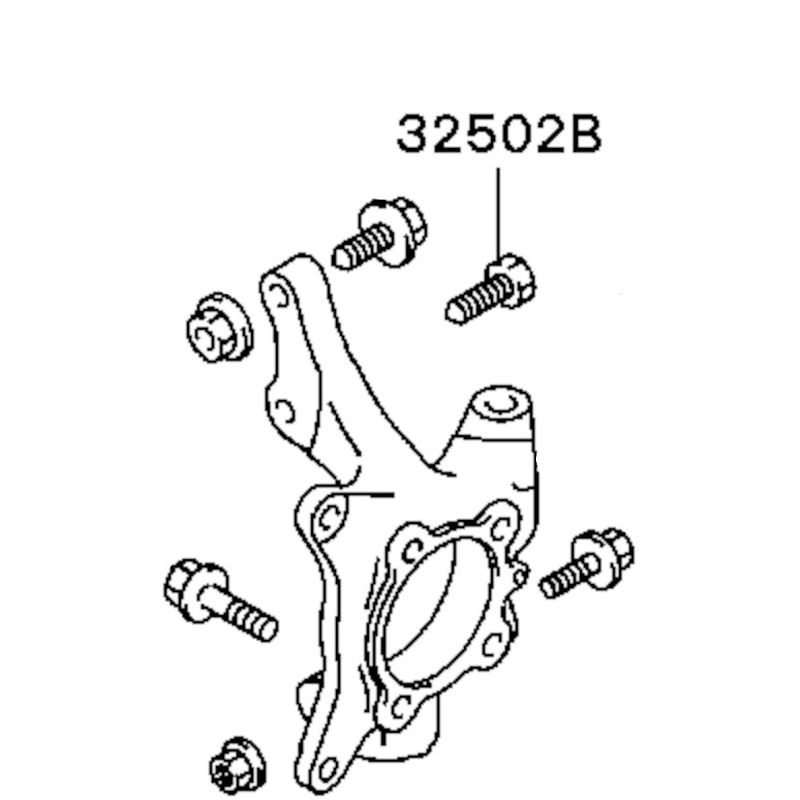 Bolt Front Susp, OEM Mitsubishi EVO 4-9, MB518761 (32502B)