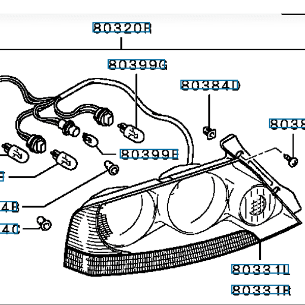 Hovedbilde Lamp Kit, RR LH, OEM Evo 7, MR954977 (80320L)