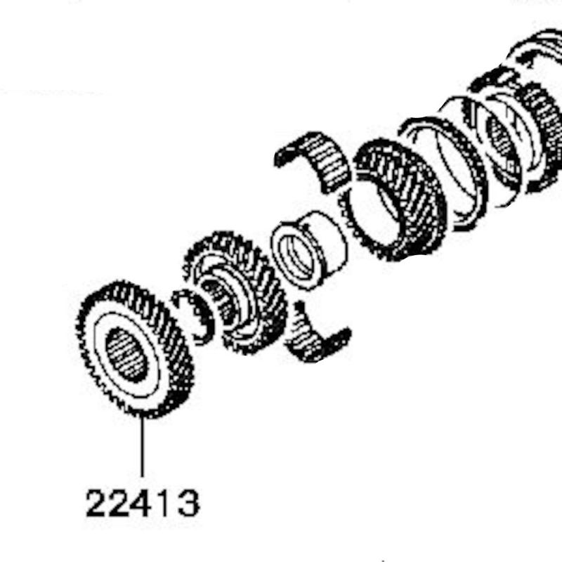 Drev, gearkasse utg.aksel 3.gear (MD771731), N=39, E4+E5+E6