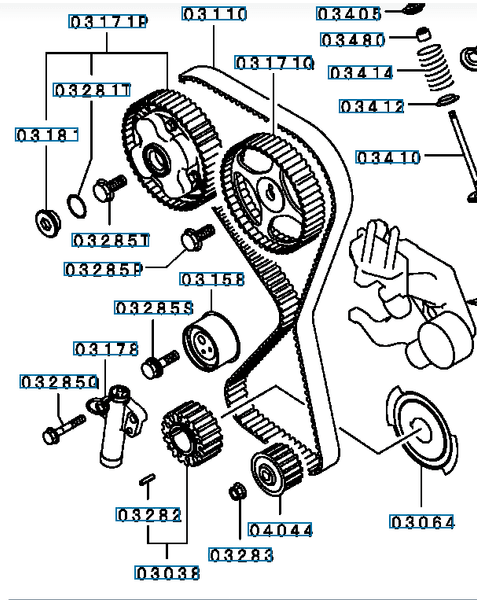 Hovedbilde Reimhjul til tannreim, veivaksel, MD326852 (03038)