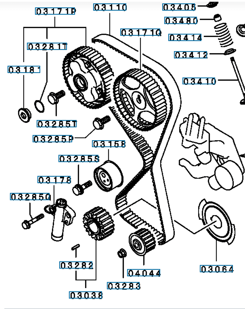 Reimhjul til tannreim, veivaksel, MD326852 (03038)