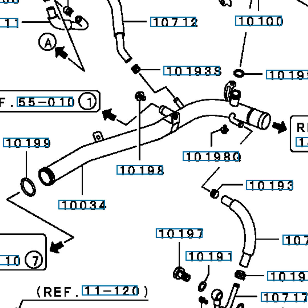 O-Ring, Cooling Water Line, OEM Mitsubishi Evo 4-9, MD030764 (10199)