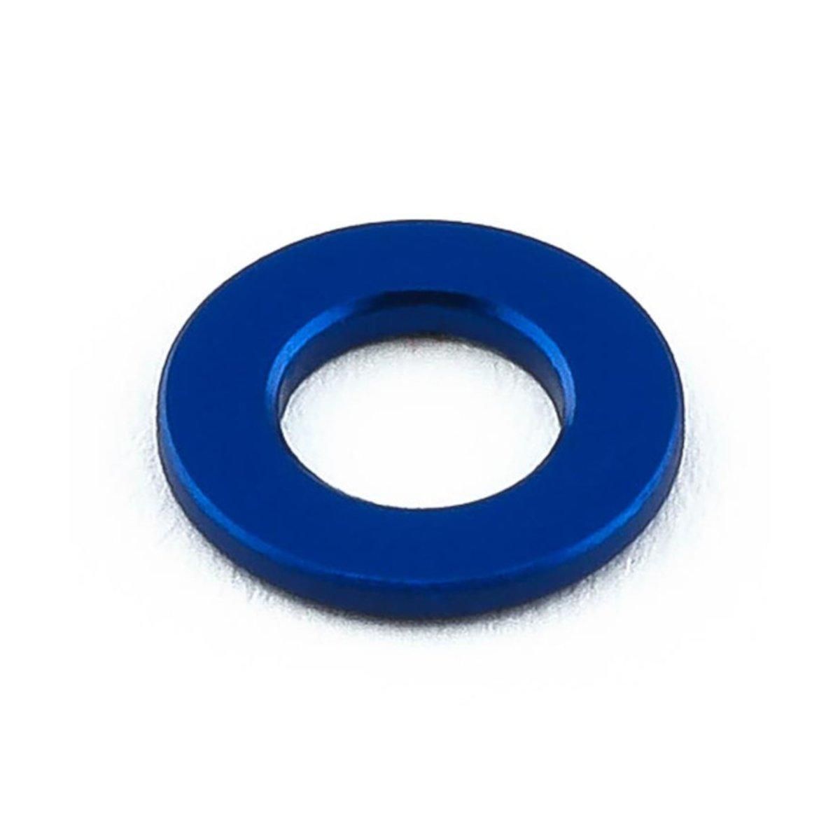 Skive, Alu, til M8 bolt. Blå