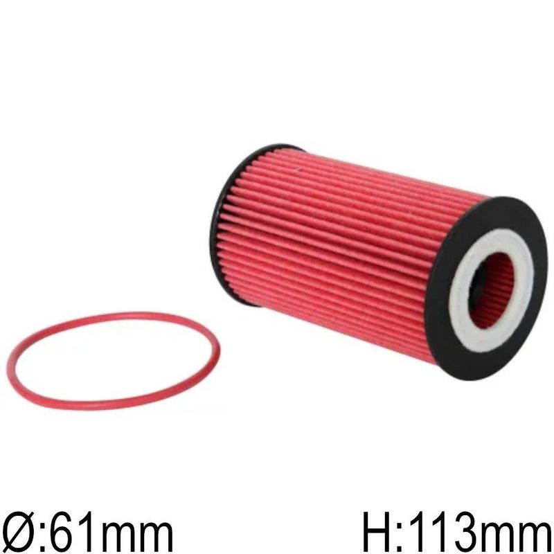 Oljefilter, K&N, innsats, Ø61mm, H113mm, Porsche