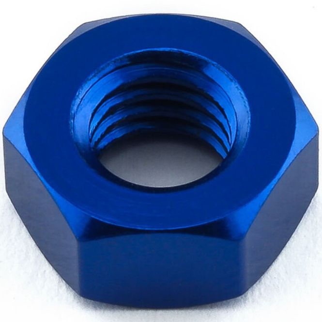 Hovedbilde Mutter, Alu, M6, til 10mm pipe, Blå