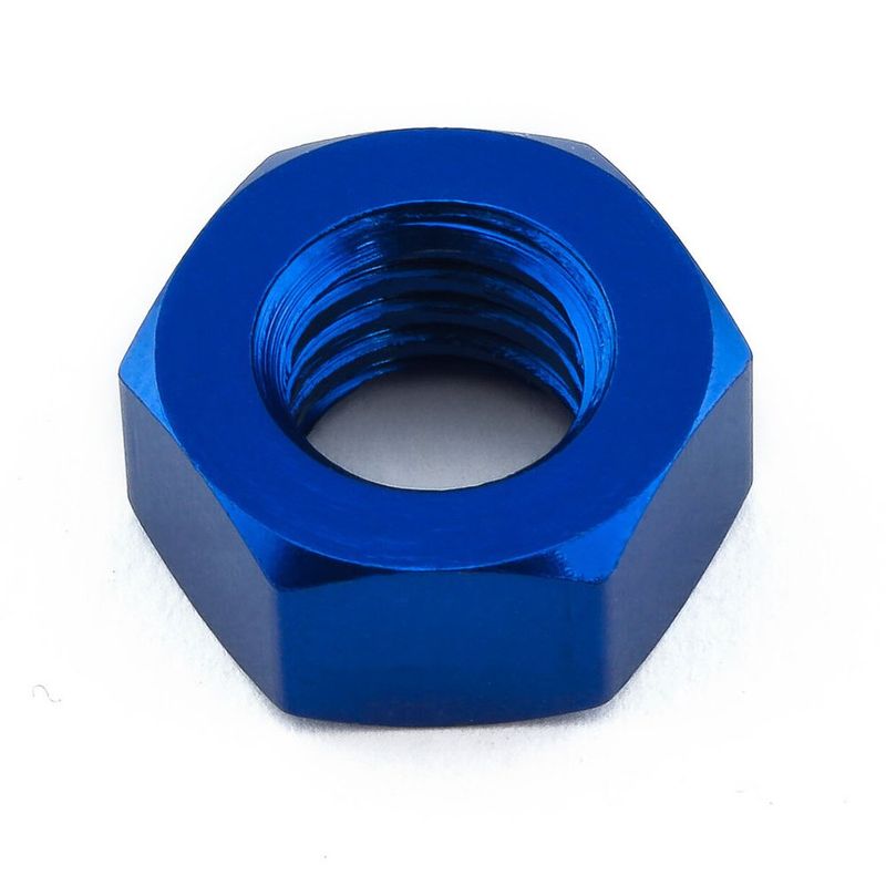 Mutter, Alu, M8, til 13mm pipe, Blå