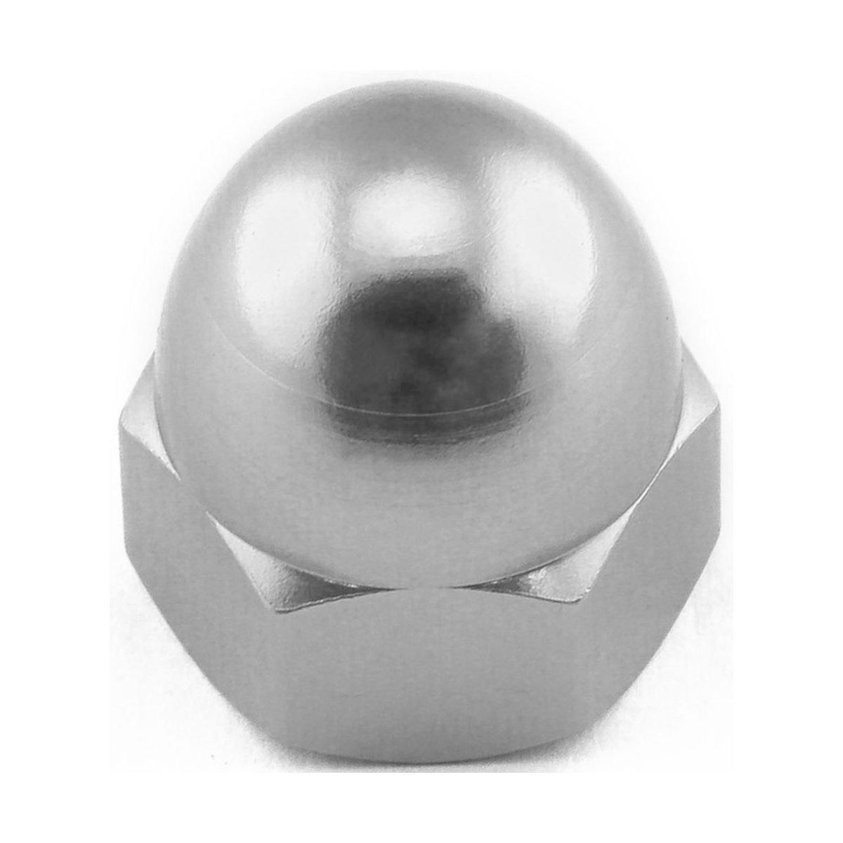 Mutter, Alu, M8 Dome head til 13mm pipe, Sølv. ZLDOMENUT8S