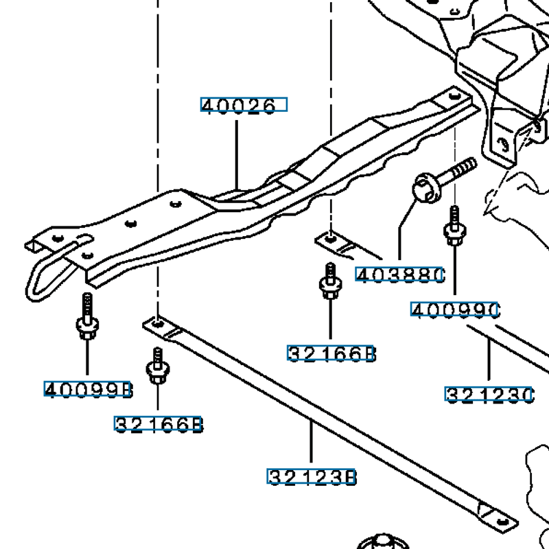 Member, FR Axle , Ctr, OEM Evo 4, MB856391 (32158)
