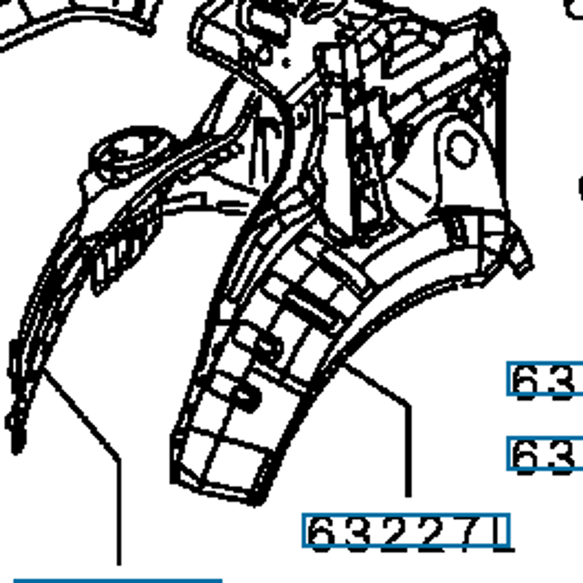 Hjulhus m/demperfeste, høyre bak, EVO 7-9, (63606R) MR595942 