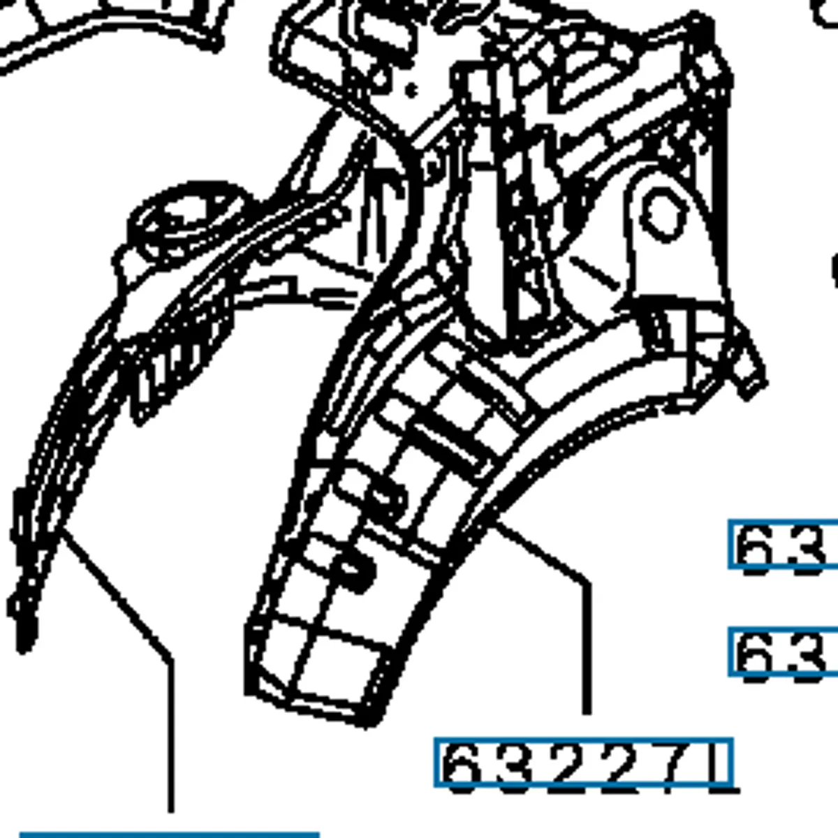 Hjulhus m/demperfeste, høyre bak, EVO 7-9, (63606R) MR595942 