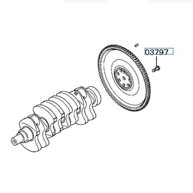 Hovedbilde Bolt Flywheel, OEM Mitsubishi Evo 4-9, MD334117 (03797)