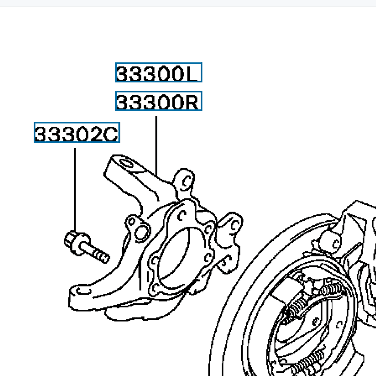 Knuckle, Rear Axle RH, EVO 4-6, MB85642 (33300R)