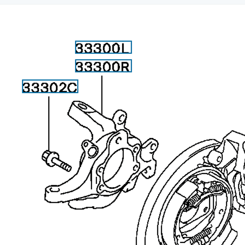 Knuckle, Rear Axle RH, EVO 4-6, MB85642 (33300R)