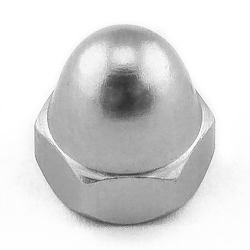 Mutter, Alu, M4 Dome head til 7mm pipe, Sølv. ZLDOMENUT4S