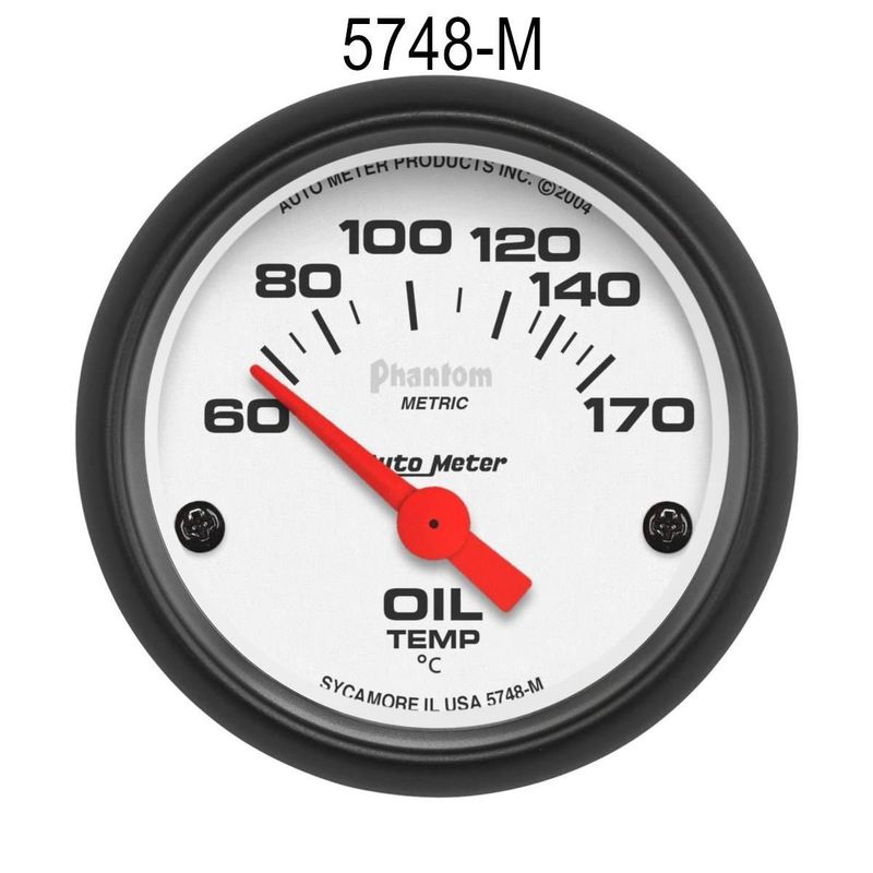 Oljetemp. instrument, Autometer Phantom 52mm, 60-170'. AM5748-M