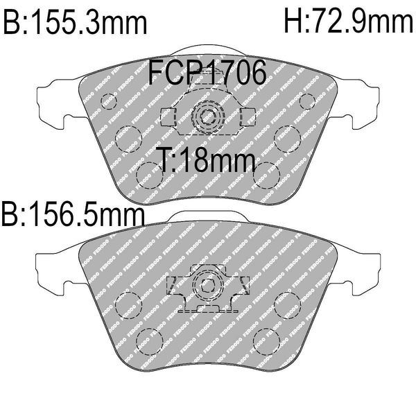 Hovedbilde Bremsekloss, Foran, Ford ST, Volvo T5, FCP1706-