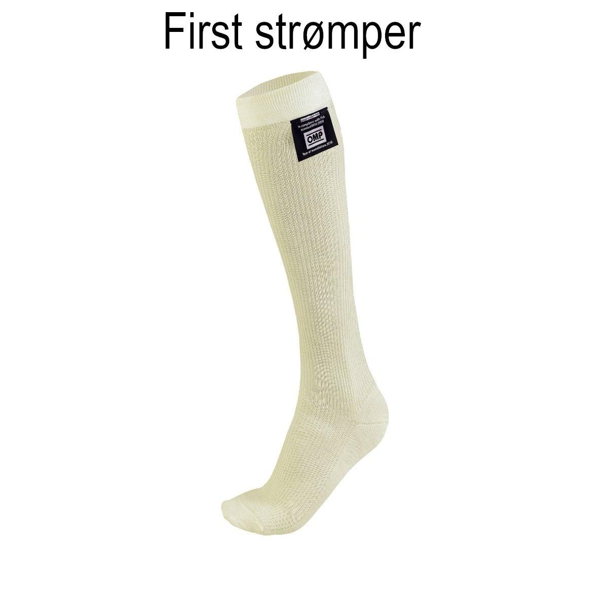 Flammehemmende strømper. Aramid, OMP, hvit. Str. XS, OIAA723-XS