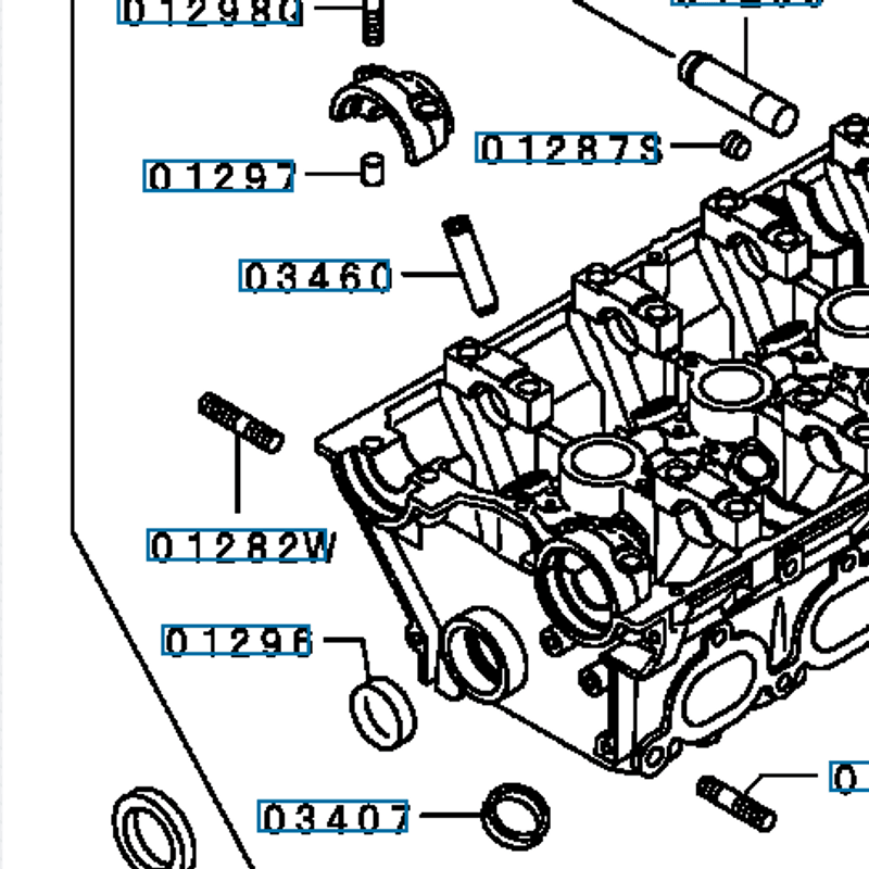 Stud, Cylinderhead, OEM Mitsubishi Evo 4-9, MS401452 (01282W)