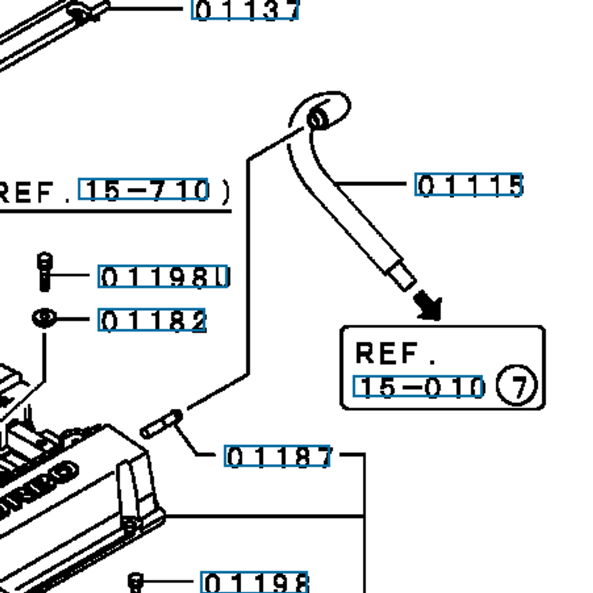 Slange, ånding toppdeksel, EVO 4-9 (01115)