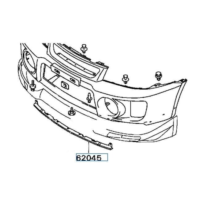 Hovedbilde Plate Front Bumper, Lower, OEM Mitsubishi EVO 6TME, MR533167, (62045)