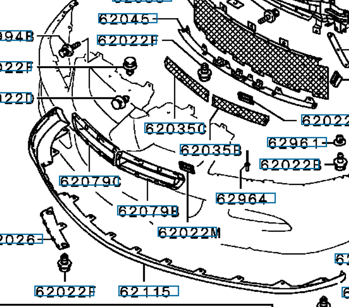 Spoiler, foran, hvit, Evo 9, (62115) 6512A046WA