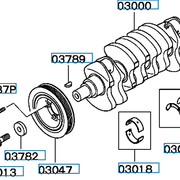Hovedbilde Lager, bærelagre (ramme), Evo 4-9, MD326349 (03018)