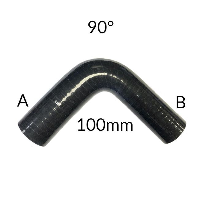 Hovedbilde Silikon bend, svart, 90', overgang 32-38mm, 102mm legg. EX90R-32-38-102