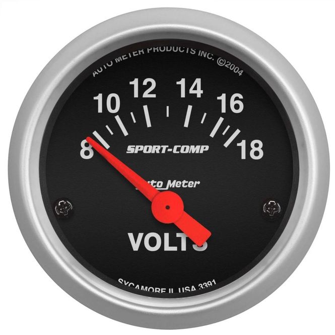 Hovedbilde Voltmeter, Sport-Comp 52mm, 8-18 Volt